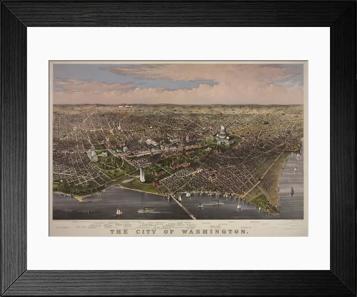 Framed Print : View of Washington DC. 1880 Framed Print : View of Washington DC. 1880