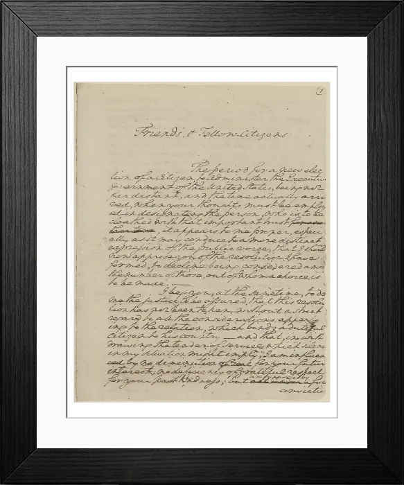 Framed Print : George Washington's Farewell Address page 1 of 2