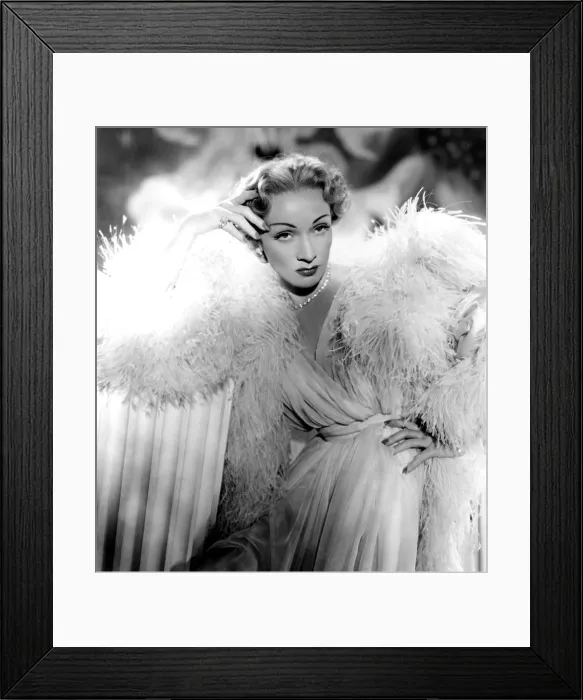 Framed Print : STAGE FRIGHT, Marlene Dietrich (wearing a Christian Dior design), 1950