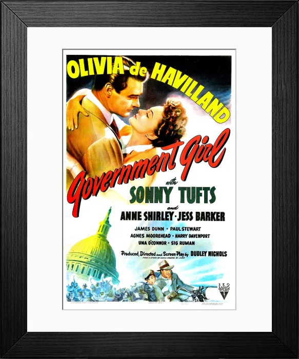 Framed Print : GOVERNMENT GIRL, US poster, top from left: Sonny Tufts, Olivia de Havilland, 1943