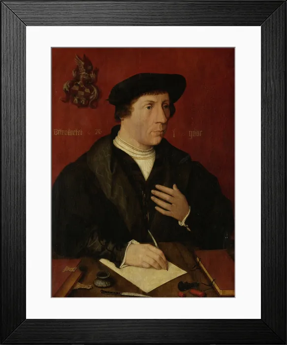 Framed Print : Portrait of an Anonymous Man, by Jan Jansz Mostaert, 1535, Netherlandish Renaissance, oil on panel