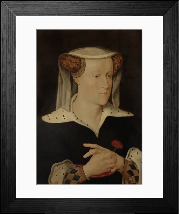Framed Print : Jacoba of Bavaria, Countess of Holland & Zeeland 1435, by Pieter Willem Sebes, 1879. Dutch painting, oil on panel. 19th century copy of the original