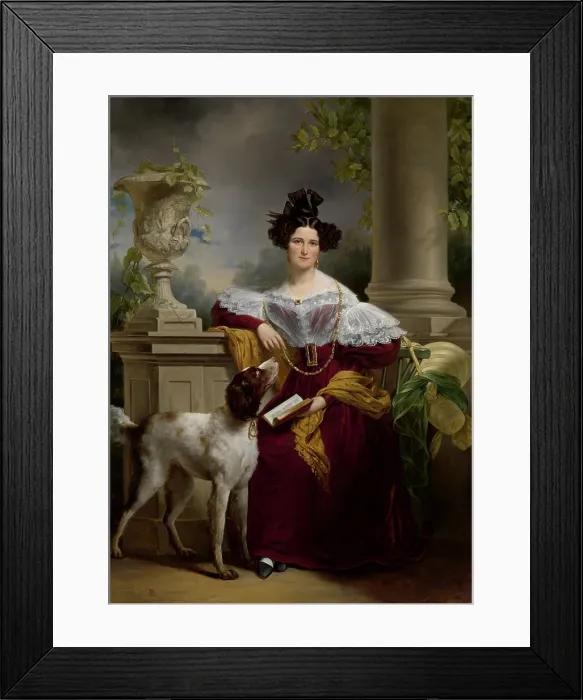 Framed Print : Portrait of Alida Christina Assink, by Jan Adam Kruseman, 1833, Dutch painting, oil on canvas