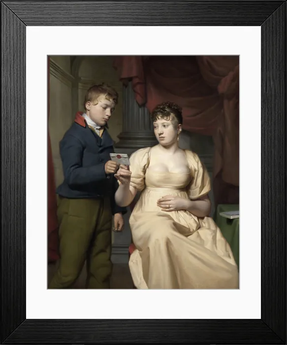 Framed Print : The Love Letter, Willem Bartel van der Kooi, 1808, Dutch painting, oil on canvas