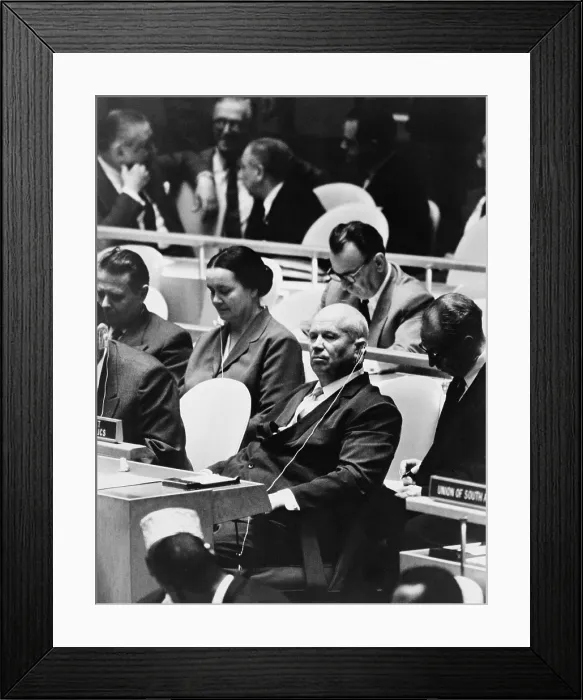 Framed Print : Nikita Khrushchev, leader of the Soviet Russia at the United Nations General Assembly, NYC, Sept. 22, 1960 Framed Print : Nikita Khrushchev, leader of the Soviet Russia at the United Nations General Assembly, NYC, Sept. 22, 1960
