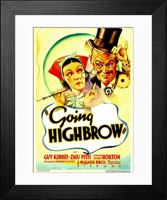Framed Print : GOING HIGHBROW, from left: Zasu Pitts, Guy Kibbee on midget window card, 1935 Framed Print : GOING HIGHBROW, from left: Zasu Pitts, Guy Kibbee on midget window card, 1935