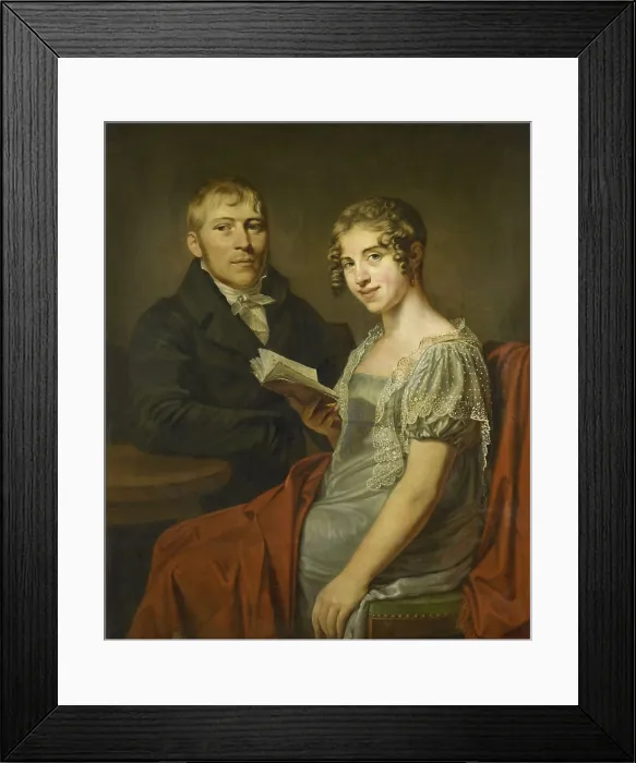 Framed Print : Hendrik Arend van den Brink and his Wife Lucretia Johanna van de Poll, by Louis Moritz, c. 1810, Dutch painting, oil on canvas (BSLOC_2016_2_80)