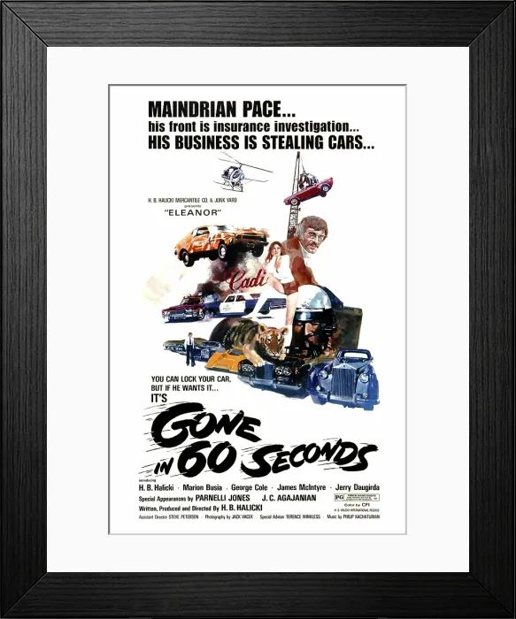 Framed Print : GONE IN 60 SECONDS, 1974