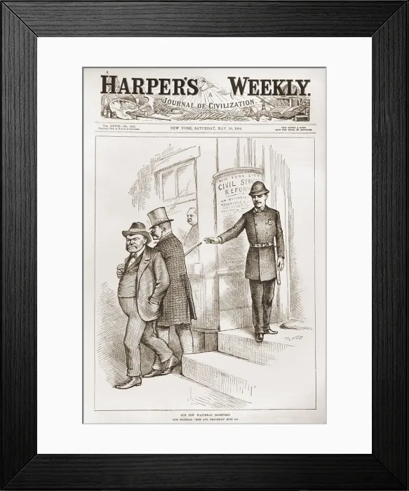 Framed Print : OUR NEW WATCHMAN, ROOSEVELT. OUR POLITICAL BOSSES AND HENCHMEN MUST GO Framed Print : OUR NEW WATCHMAN, ROOSEVELT. OUR POLITICAL BOSSES AND HENCHMEN MUST GO
