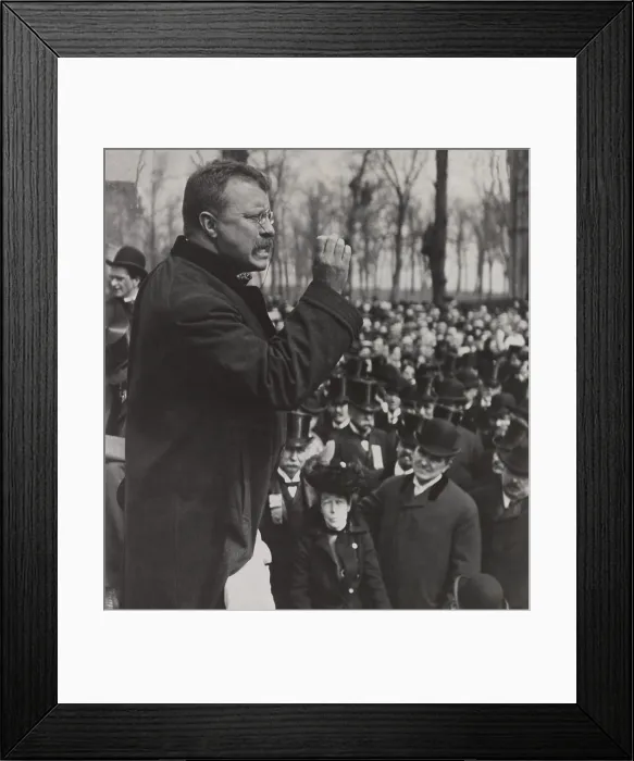 Framed Print : Theodore Roosevelt delivering a speech, Evanston, Illinois, April 2, 1903 (BSLOC_2017_4_53) Framed Print : Theodore Roosevelt delivering a speech, Evanston, Illinois, April 2, 1903 (BSLOC_2017_4_53)