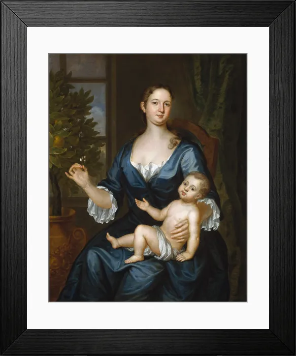 Framed Print : MRS. FRANCIS BRINLEY AND HER SON FRANCIS, by John Smibert, 1729, British painting, oil on canvas Framed Print : MRS. FRANCIS BRINLEY AND HER SON FRANCIS, by John Smibert, 1729, British painting, oil on canvas