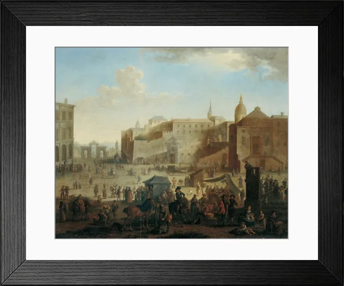 Framed Print : Largo di Palazzo (Largo di Palazzo), by unknown artist, c. 1670, 17th Century, oil on canvas, 52 x 63 cm - Whole artwork view