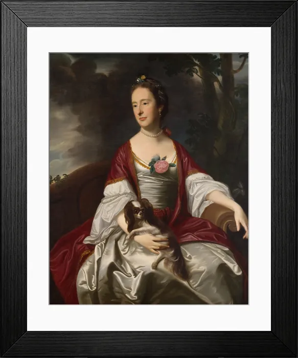Framed Print : MRS. JERATHMAEL BOWERS, by John Singleton Copley, 1763, American Colonial painting, oil on canvas