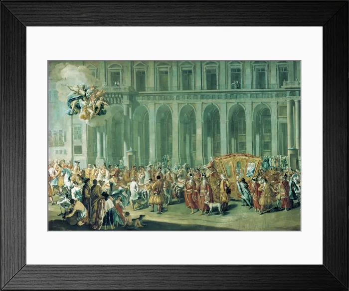 Framed Print : Procession of Vicerey Harrach (Sfilata del vicer Harrach), by Nicola Maria Rossi, 18th Century, oil on canvas - Whole artwork view
