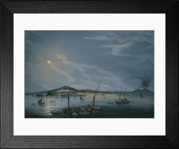 Framed Print : Naples from the Sea (Napoli dal mare), by Gioacchino La Pira, 1861, 19th Century, oil on canvas, 43 x 63, 5 cm - Whole artwork view Framed Print : Naples from the Sea (Napoli dal mare), by Gioacchino La Pira, 1861, 19th Century, oil on canvas, 43 x 63, 5 cm - Whole artwork view