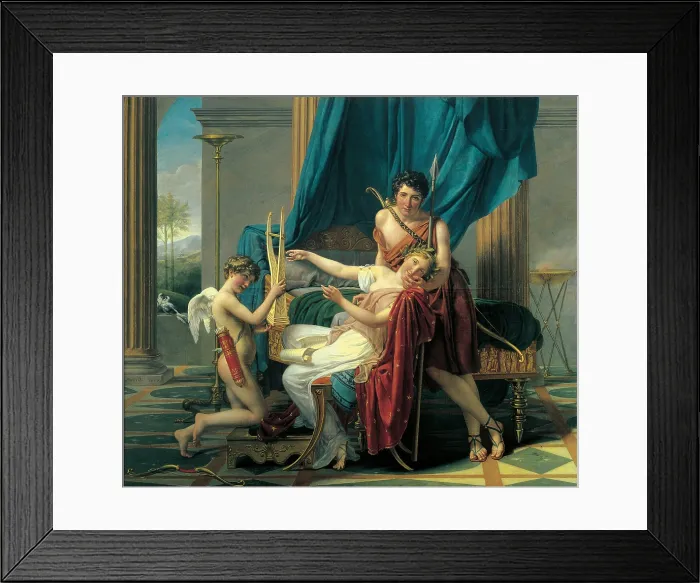 Framed Print : Sappho and Phaon, by Jacques-Louis David, 1809, 19th Century, oil on canvas, 225, 3 x 262 cm - Russia, St. Petersburg, The State Hermitage Museum. Whole artwork view Framed Print : Sappho and Phaon, by Jacques-Louis David, 1809, 19th Century, oil on canvas, 225, 3 x 262 cm - Russia, St. Petersburg, The State Hermitage Museum. Whole artwork view