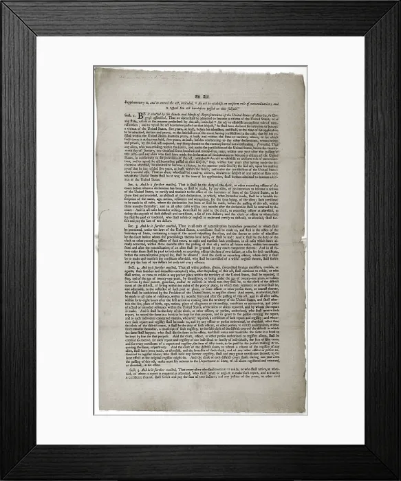 Framed Print : Alien and Sedition Acts of 1798. Printed document