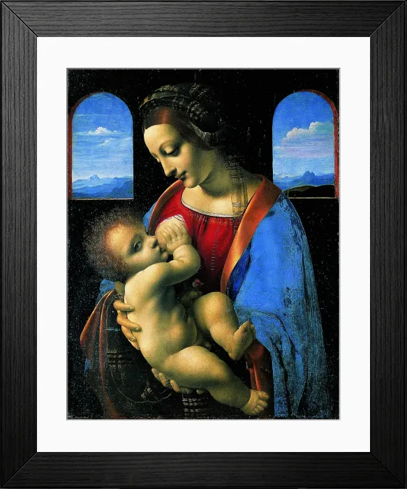 Framed Print : Madonna Litta, by Leonardo da Vinci, 1490 - 1491, 15th Century, tempera on board carried on canvas, 42 x 33 cm - Russia, Saint Petersburg, The State Hermitage Museum Framed Print : Madonna Litta, by Leonardo da Vinci, 1490 - 1491, 15th Century, tempera on board carried on canvas, 42 x 33 cm - Russia, Saint Petersburg, The State Hermitage Museum