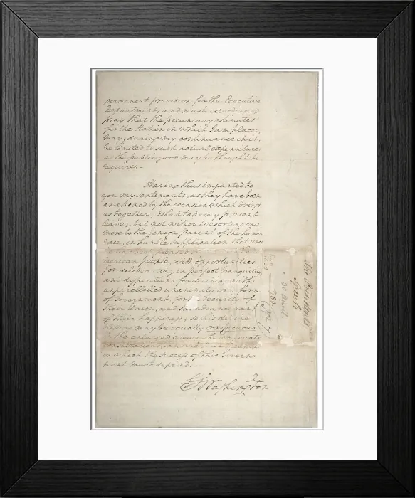 Framed Print : George Washington's inaugural address page 1 of 2