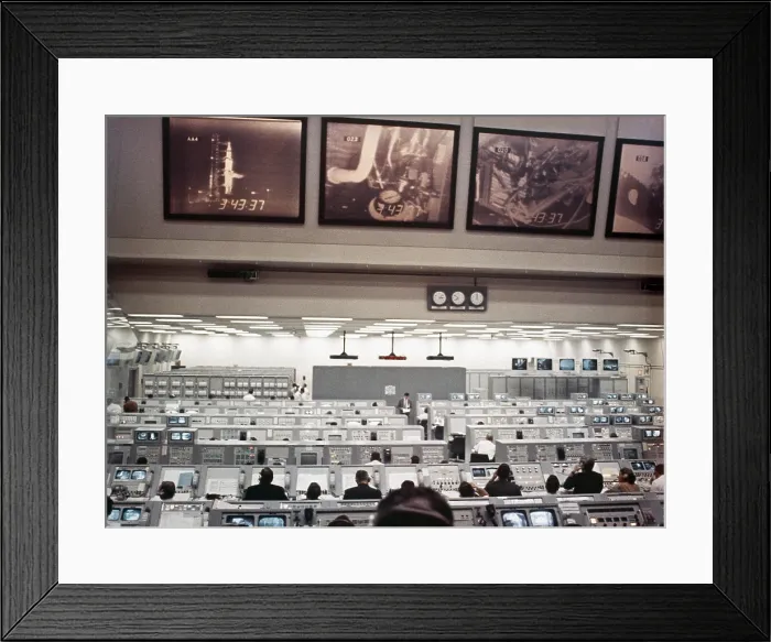 Framed Print : NASA Launch Control during Apollo 8, the first manned mission to the Moon