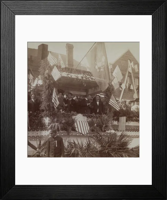 Framed Print : President Theodore Roosevelt and Booker Washington watching a parade at the Tuskegee Institute. Oct. 24, 1905 Framed Print : President Theodore Roosevelt and Booker Washington watching a parade at the Tuskegee Institute. Oct. 24, 1905