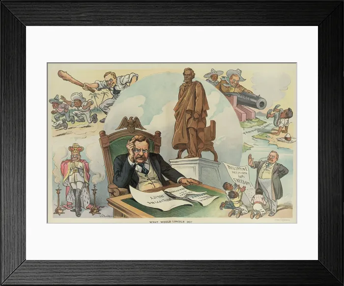 Framed Print : WHAT WOULD LINCOLN DO? PUCK Magazine cartoon of Sept. 28, 1905 Framed Print : WHAT WOULD LINCOLN DO? PUCK Magazine cartoon of Sept. 28, 1905