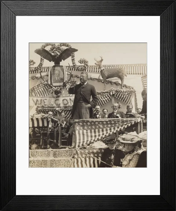 Framed Print : President Theodore Roosevelt delivering a speech, Newcastle, Wyoming, April 25, 1903