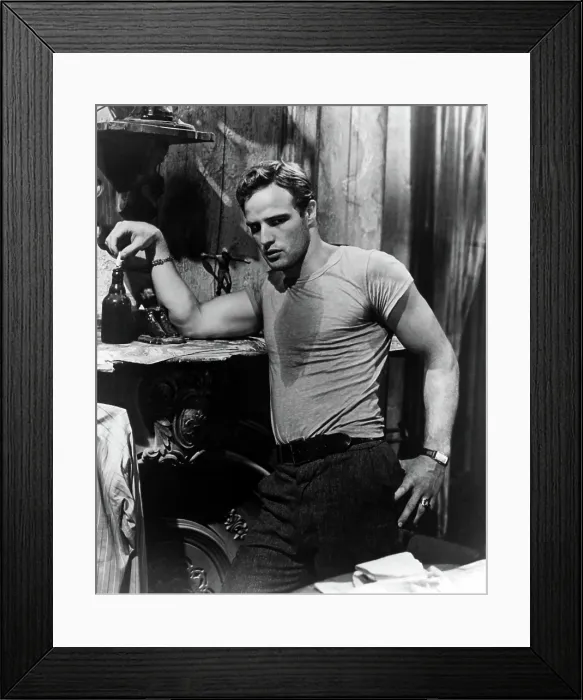 Framed Print : A STREETCAR NAMED DESIRE, Marlon Brando, 1951, glaring Framed Print : A STREETCAR NAMED DESIRE, Marlon Brando, 1951, glaring