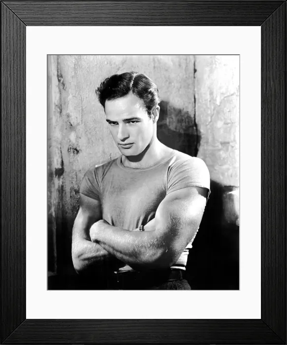 Framed Print : A STREETCAR NAMED DESIRE, Marlon Brando, 1951, arms folded