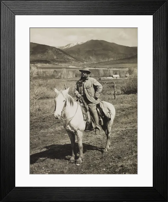 Framed Print : President Theodore Roosevelt on horseback, returning to Glenwood Springs, after a bear hunt. Colorado, April 15-30, 1905 (BSLOC_2017_4_82) Framed Print : President Theodore Roosevelt on horseback, returning to Glenwood Springs, after a bear hunt. Colorado, April 15-30, 1905 (BSLOC_2017_4_82)
