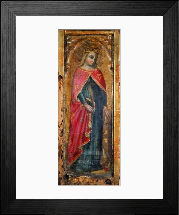 Framed Print : Saint Catherine from Alessandria, by Giovanni di Pietro da Pisa, 1423, 15th Century, tempera on wood - Italy, Lombardy, Milan, Brera Collection. Whole artwork view