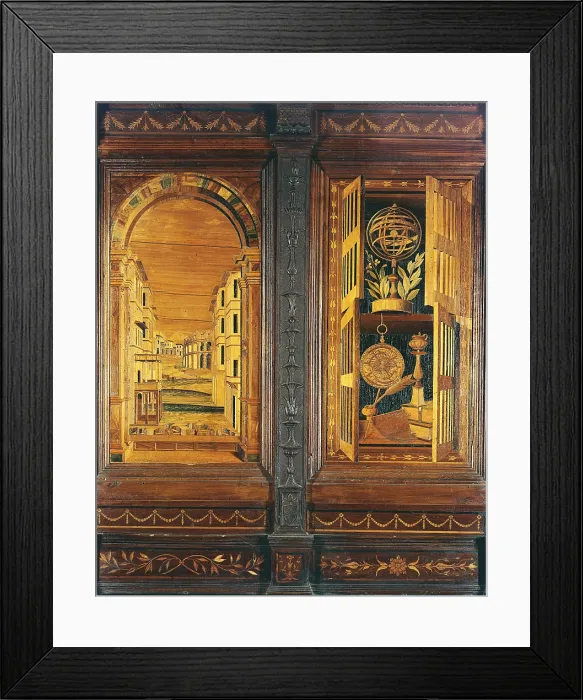 Framed Print : Tarsie of the choir of the Abbey of Monte Oliveto, by Fra Giovanni Giocondo da Verona, 1457 - 1525, 15th - 16th Century, wood - Italy, Tuscany, Monte Oliveto Maggiore Framed Print : Tarsie of the choir of the Abbey of Monte Oliveto, by Fra Giovanni Giocondo da Verona, 1457 - 1525, 15th - 16th Century, wood - Italy, Tuscany, Monte Oliveto Maggiore