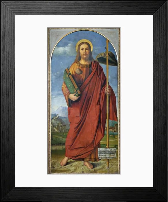 Framed Print : Triptych of the Redeemer, by Francesco di Simone da Santacroce, 1506, 16th Century, oil on board - Italy, Lombardy, Bergamo, Carrara Academy Collection. Detail