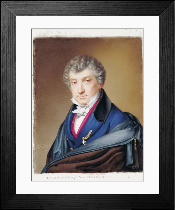 Framed Print : Portrait of Pelagio Palagi, by Pietro Bagatti Valsecchi, 1838, 19th Century, glaze on porcelain - Italy, Lombardy, Milan, Modern Art Gallery. Whole artwork view Framed Print : Portrait of Pelagio Palagi, by Pietro Bagatti Valsecchi, 1838, 19th Century, glaze on porcelain - Italy, Lombardy, Milan, Modern Art Gallery. Whole artwork view