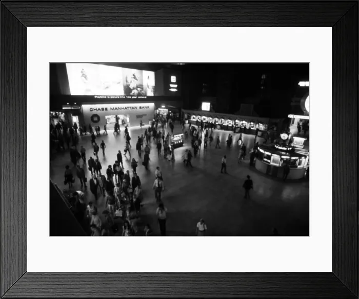 Framed Print : The main hall of Grand Central Station where passengers of commuter trains to the northern suburbs transfer to the New York subway. Ca. 1972-75
