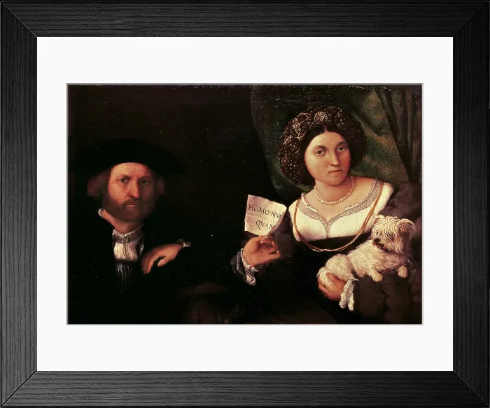 Framed Print : Family Portrait, by Lorenzo Lotto, 1523 - 1524, 16th Century, oil on canvas, cm 96 x 116 - Russia, St Petersburg, The Hermitage. Detail