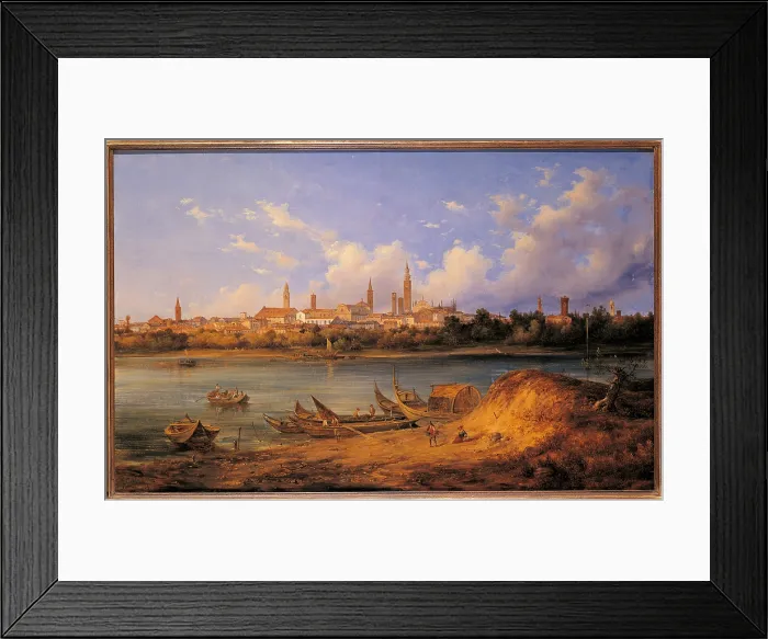 Framed Print : Cremona, by Simone Giuseppe Vertua, 17th Century - 18th Century, - Italy, Lombardy, Cremona, Town Hall. All