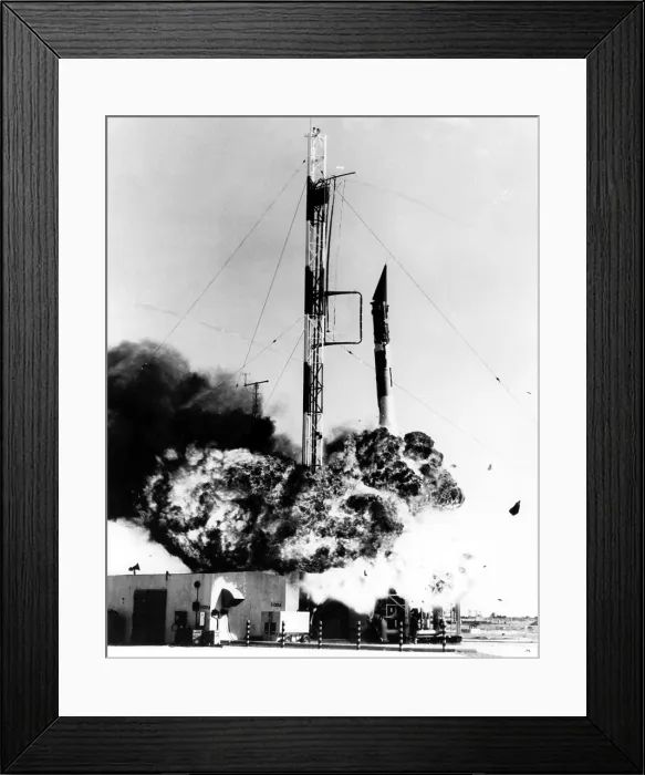 Framed Print : Vanguard missile exploding on its Cape Canaveral launch pad on December 6, 1957