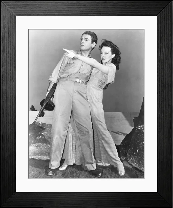 Framed Print : COMMANDOS STRIKE AT DAWN, from left: Paul Muni, Anna Lee, 1942
