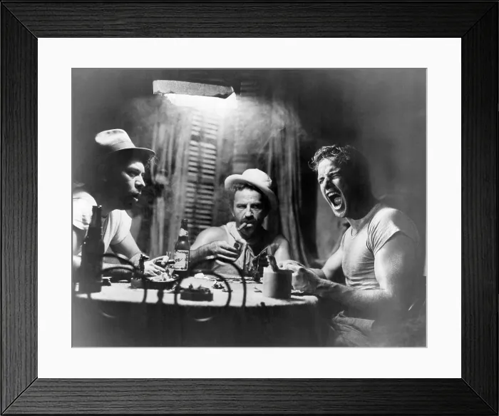 Framed Print : A STREETCAR NAMED DESIRE, Nick Dennis, Rudy Bond, Marlon Brando, 1951