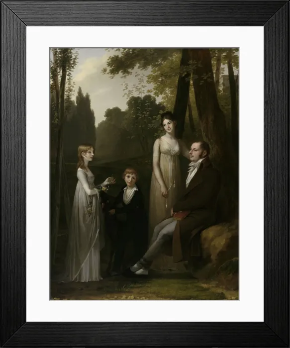 Framed Print : Portrait of Rutger Jan Schimmelpenninck and his Family, by Pierre Prud'hon, 1801-02, French painting, oil on canvas