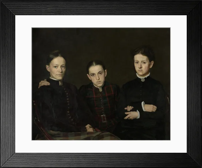 Framed Print : Portrait of Cornelia, Clara and Johanna Veth, by Jan Veth, 1885, Dutch painting, oil on canvas