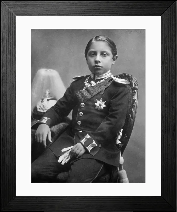 Framed Print : Kaiser Wilhelm II, as a 12 year old prince 1871, was the first born grandchild of Queen Victoria