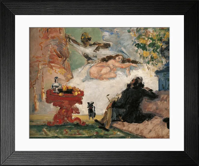 Framed Print : A modern Olympia, by Paul Czanne, 1872 - 1874, 19th Century, oil on canvas, 46 x 55 cm - France, Paris, Muse d'Orsay. Whole artwork view Framed Print : A modern Olympia, by Paul Czanne, 1872 - 1874, 19th Century, oil on canvas, 46 x 55 cm - France, Paris, Muse d'Orsay. Whole artwork view