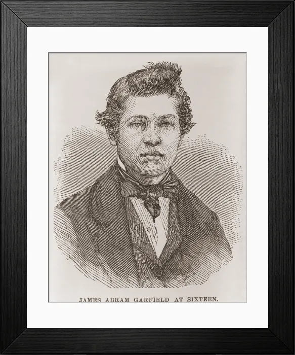 Framed Print : Future US President James Abram Garfield at sixteen in 1848. At the time he was attending, Geauga Seminary, a Free Will Baptist College in Ohio (BSLOC_2017_15_1) Framed Print : Future US President James Abram Garfield at sixteen in 1848. At the time he was attending, Geauga Seminary, a Free Will Baptist College in Ohio (BSLOC_2017_15_1)