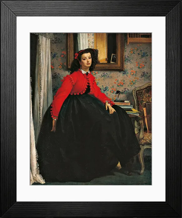 Framed Print : Portait of Ms L L, by James Tissot, 19th Century, oil on canvas - France, Paris, Muse d'Orsay. Whole artwork view Framed Print : Portait of Ms L L, by James Tissot, 19th Century, oil on canvas - France, Paris, Muse d'Orsay. Whole artwork view