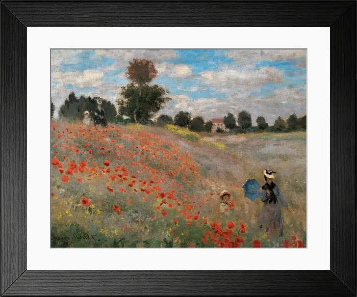 Framed Print : The Poppy Field, by Claude Monet, 1873, 19th Century, oil on canvas, 50 x 65 cm - France, Paris, Muse d'Orsay. Detail