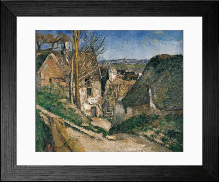 Framed Print : The House of a Hanged, by Paul Czanne, 1873, XIX Century, oil on canvas - France, Paris, Muse d'Orsay.Whole artwork view. View of a country lane