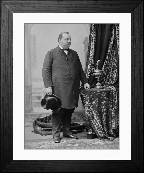 Framed Print : Grover Cleveland, 22nd US President, c. 1885. Cleveland was 5 feet 11 inches in height, with his weight ranging between 240 and 280 pounds
