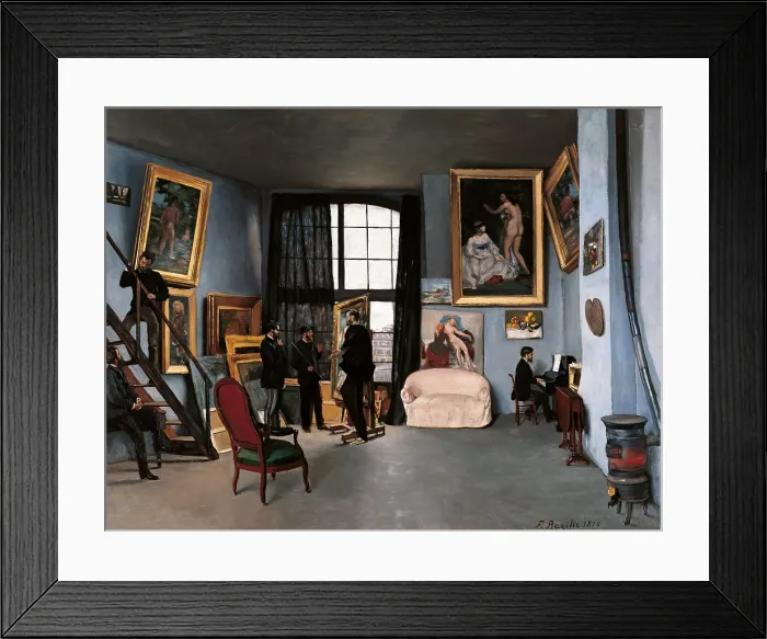 Framed Print : The Artists Studio, Rue de la Condamine, by Jean-Fredric Bazille, 1870, 19th Century, oil on canvas, 97 x 112 cm - France, Ile de France, Paris, Muse d'Orsay Framed Print : The Artists Studio, Rue de la Condamine, by Jean-Fredric Bazille, 1870, 19th Century, oil on canvas, 97 x 112 cm - France, Ile de France, Paris, Muse d'Orsay